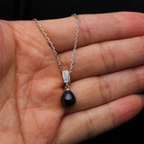 Freshwater Pearl Pendant Necklace Wedding Moon 925 Silver Chain Gift