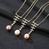 Freshwater Pearl Pendant 925 Silver Necklace Statement Jewelry