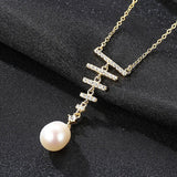 Freshwater Pearl Pendant 925 Silver Necklace Statement Jewelry