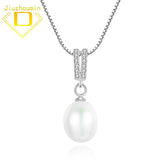 Freshwater Pearl Pendant 925 Sterling Silver V Necklace Fine Jewelry