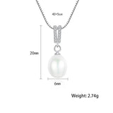 Freshwater Pearl Pendant 925 Sterling Silver V Necklace Fine Jewelry
