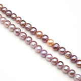Natural Freshwater Pearl Purple Round Beaded Charms for Jewelry Making