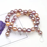 Natural Freshwater Pearl Purple Round Beaded Charms for Jewelry Making
