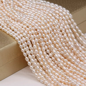 Natural Freshwater Pearl Rice Bead Ladies Beaded Necklace Bracelet DIY Jewelry