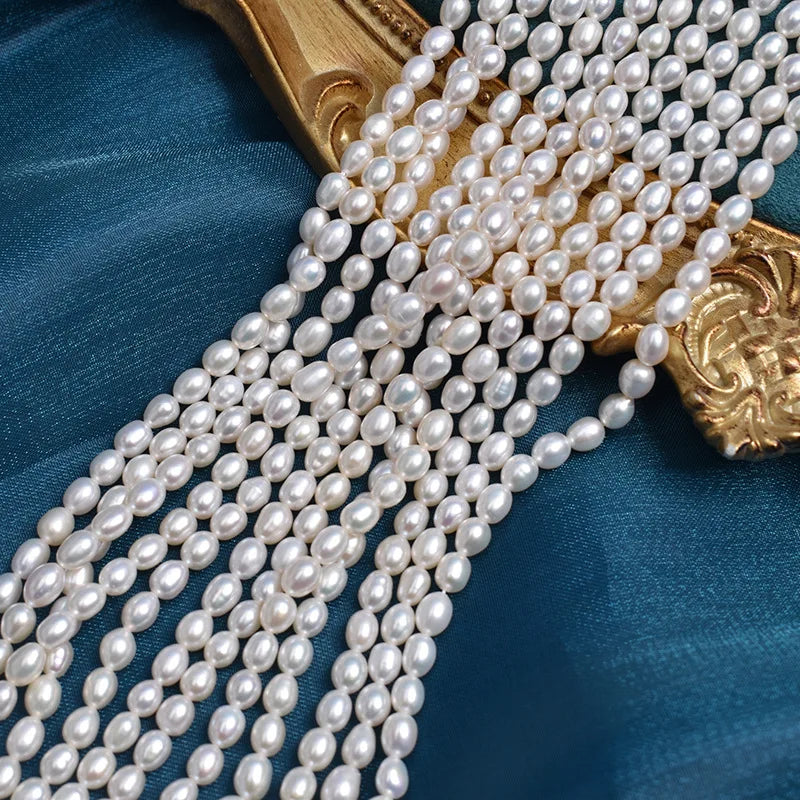 Freshwater Pearl Rice Shaped 4-5mm Beads Baroque DIY Beads