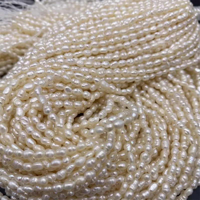 Freshwater Pearl Rice-Shaped Beads 2.8-3.2 MM DIY Jewelry Making