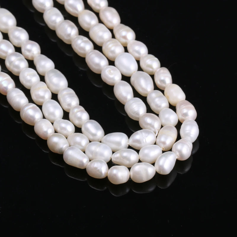Freshwater Pearl Rice-Shaped Beads Charm For Jewelry Making
