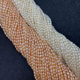 Freshwater Pearl Rice-shaped Bead Two-color Necklace Bracelet 2.8mm