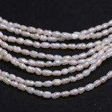 Natural Freshwater Pearl Rice-shaped Punch Loose Beads For Jewelry Making