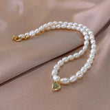 Freshwater Pearl Love Heart 14K Filled Necklace Jewelry For Women