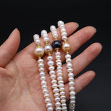 Freshwater Pearl Round Beads Bracelet 6-7mm Adjustable Size Women's Jewelry