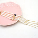 Freshwater Pearl Round Beads Bracelet 6-7mm Adjustable Size Women's Jewelry