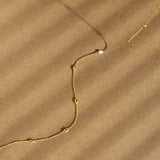 Freshwater Pearl Rice Bead Necklace Clavicle Chain 18K Jewelry