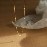 Freshwater Pearl Rice Bead Necklace Clavicle Chain 18K Jewelry