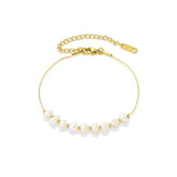 Freshwater Pearl Stainless Steel Bracelet Light Niche Hand Jewelry Women