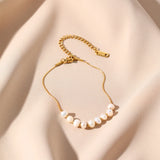 Freshwater Pearl Stainless Steel Bracelet Light Niche Hand Jewelry Women