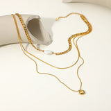 Freshwater Pearl Stainless Steel Choker Necklace Love Pendant