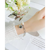 Freshwater Pearl Stainless Steel Love Heart Bracelet