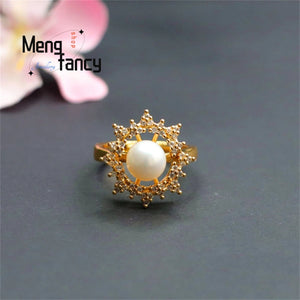 Freshwater Pearl Starlight Diamond Ring for Women
