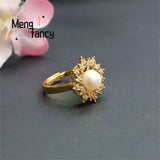 Freshwater Pearl Starlight Diamond Ring for Women