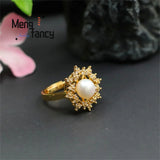 Freshwater Pearl Starlight Diamond Ring for Women