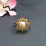 Freshwater Pearl Starlight Diamond Ring for Women