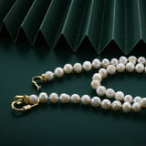 Freshwater Pearl Strand Necklace 14K Plated Clasp Classic Chocker Jewelry