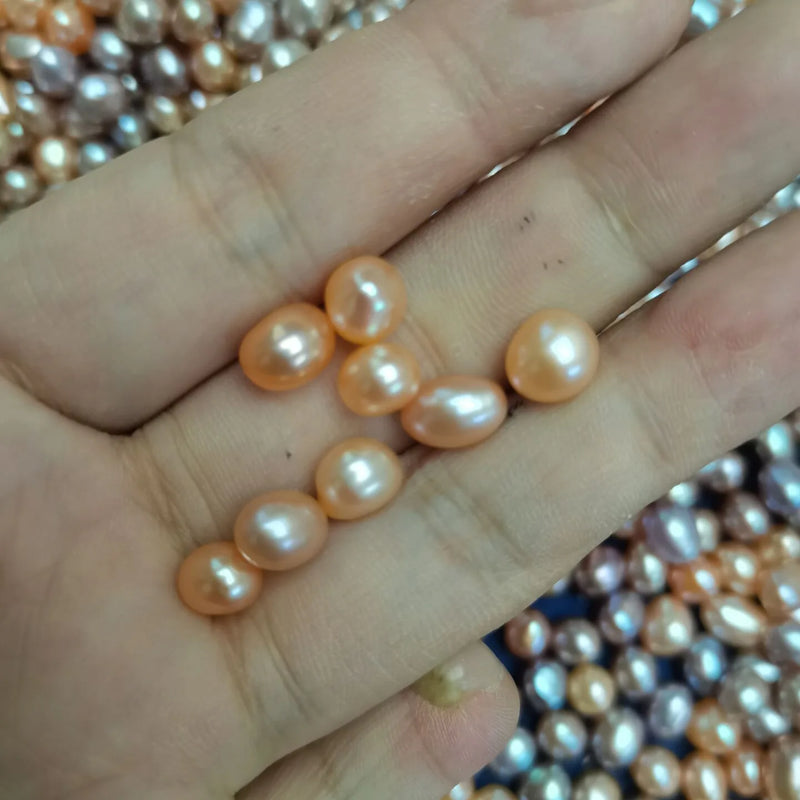 7-8mm Baroque Freshwater Pearl Beads, Light Purple, Non-porous, for Earrings