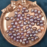 7-8mm Baroque Freshwater Pearl Beads, Light Purple, Non-porous, for Earrings