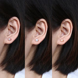 Freshwater Pearl Stud Earrings 925 Sterling Silver Lady Earrings Charm Jewelry