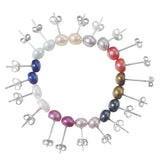 Freshwater Pearl Stud Earrings 925 Sterling Silver Earring For Women