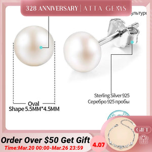 Freshwater Pearl Stud Earrings 925 Sterling Silver Wedding Gift