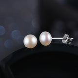 Freshwater Pearl Stud Earrings 925 Sterling Silver Wedding Gift