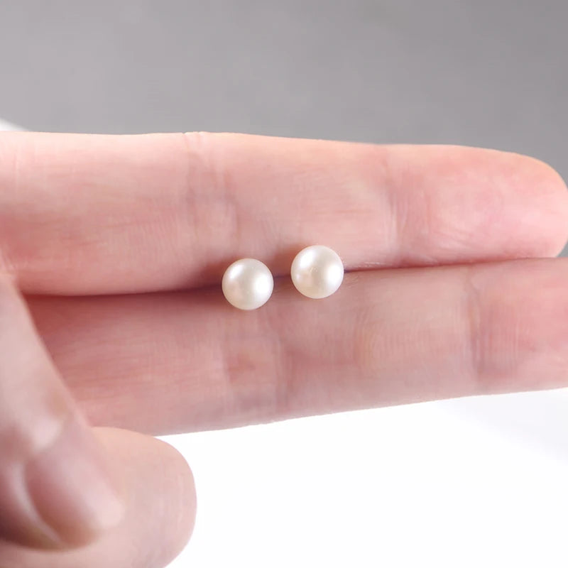 Freshwater Pearl Stud Earrings 925 Sterling Silver Wedding Gift