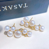 Freshwater Pearl Stud Earrings Lady Women Jewelry