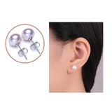 Freshwater Pearl Stud Earrings 925 Sterling Silver Women Jewelry Gift