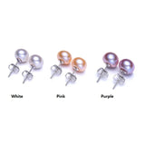 Freshwater Pearl Stud Earrings 925 Sterling Silver Women Jewelry Gift