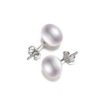 Freshwater Pearl Stud Earrings 925 Sterling Silver Women Jewelry Gift