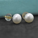 Freshwater Pearl Stud Earrings 925 Sterling Silver Cultured Pearl for Women