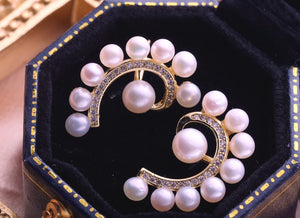 Freshwater Pearl Stud Earrings Women Cultured Pearl Jewelry