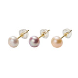 Freshwater Pearl Stud Earrings 925 Sterling Silver Jewelry Gift