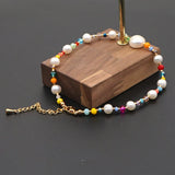 Freshwater Pearl Crystal Beaded Anklet for Women Girl