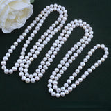 Layered Freshwater Pearl Sweater Chain Necklace 8-9mm
