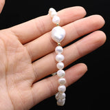 Freshwater Pearl Pink Orange Bracelet 7-8mm for Women