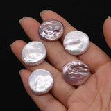 Natural Freshwater Pearl Purple Button Beads for DIY Jewelry Making