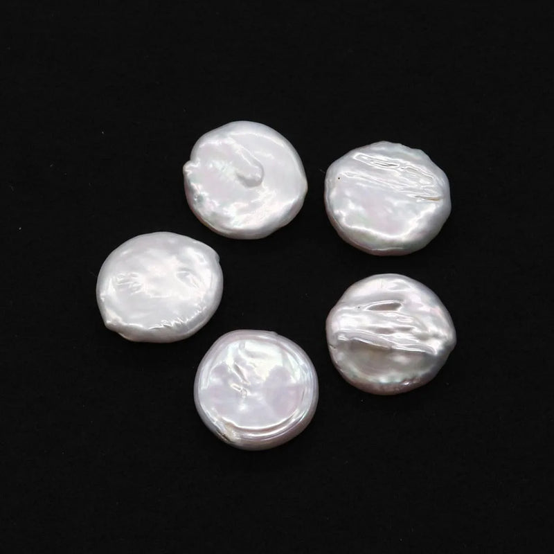 Natural Freshwater Pearl Purple Button Beads for DIY Jewelry Making
