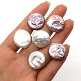 Natural Freshwater Pearl Purple Button Beads for DIY Jewelry Making