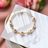 Freshwater Pearl Bracelet 14K Filled Charm Bangle