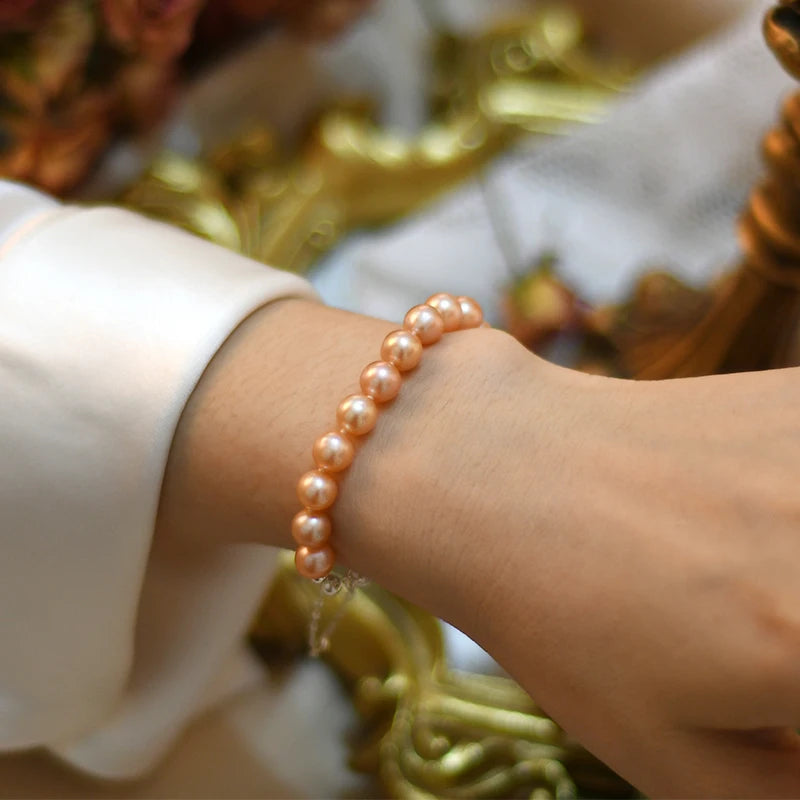 Freshwater Pearl Women's Bracelet 925 Sterling Silver Wedding Gift