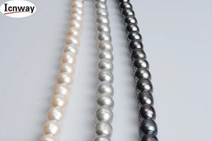 Gray 10-11mm Rice Freshwater Pearl Beads 15in DIY Necklace Bracelet Earring